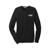 C. N. Brown Co. - LSW304 Port Authority® Ladies Value Jewel-Neck Cardigan Sweater, Charcoal