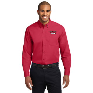 candy apple red dress shirt Giovanni Men's Apple Red Convertible Cuff Dress Shirt 17.5 L